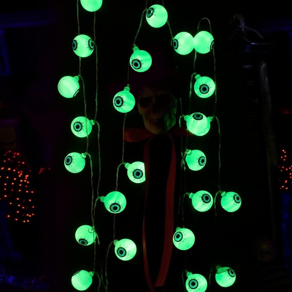Home Twinkle Green Lights for Indoor Outdoor Halloween Party Decorations